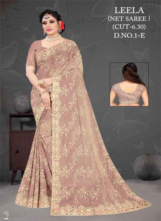 Buy Best Quality Net Embroidery Sarees Wholesale at Best Price | Ajmera Fashion  in Surat